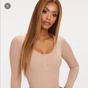 Shape stone robbed long sleeve bodysuit